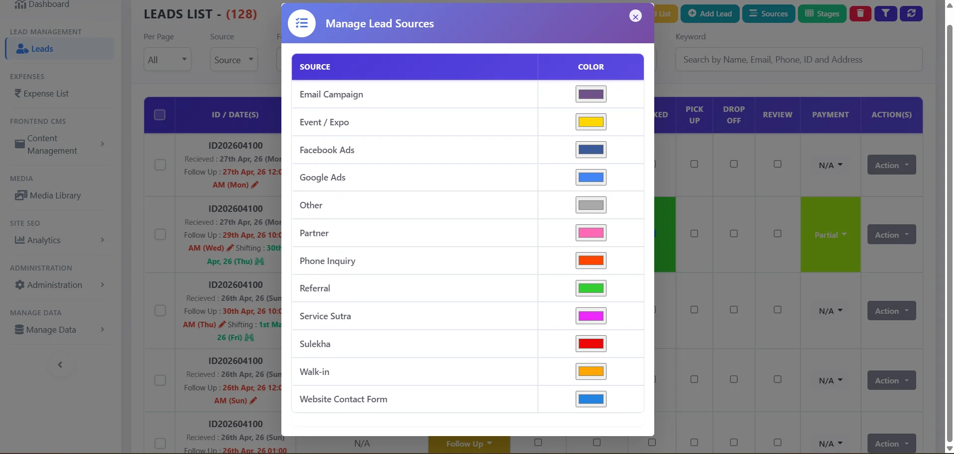 Track and manage lead sources with clarity